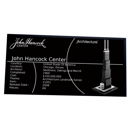Plaque type UCS John Hancock Center réf 21001