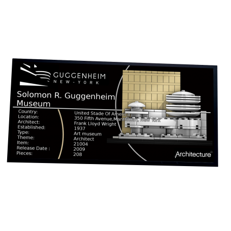 Plaque type UCS Musée Solomon R. Guggenheim réf 21035