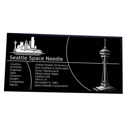 Plaque type UCS La Seattle Space Needle réf 21003