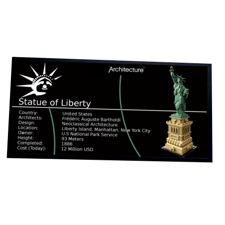 Plaque type UCS La Statue de la Liberté réf 21042