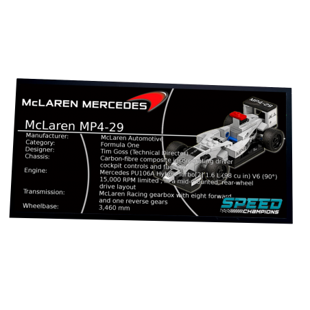 Plaque type UCS Stand McLaren Mercedes réf 75911