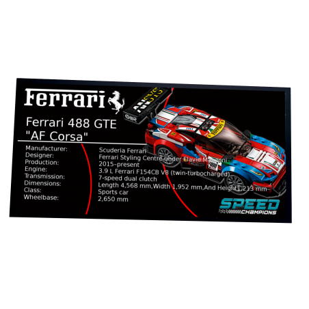 Plaque type UCS Ferrari 488 GTE réf 75889