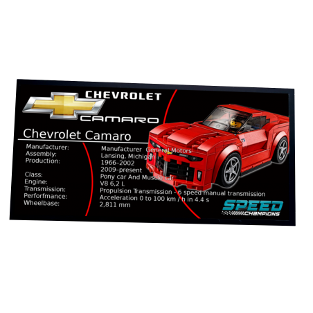 Plaque type UCS Chevrolet Camaro réf 75874