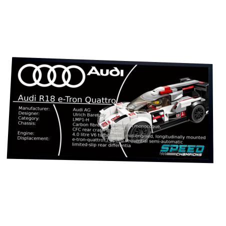 Plaque type UCS Audi R18 e-tron quattro réf 75872