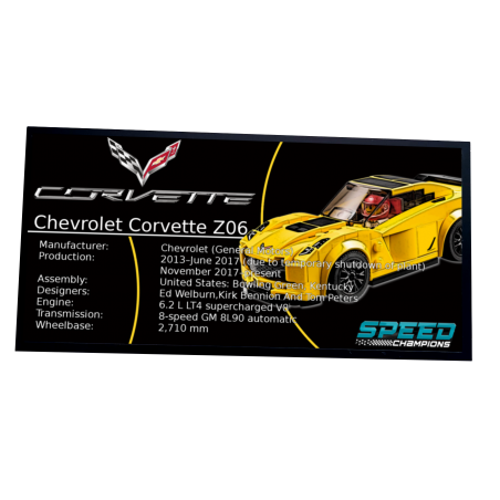 Plaque type UCS Chevrolet Corvette Z06 réf 75870