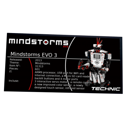 Plaque type UCS MINDSTORMS EV3 réf 31313