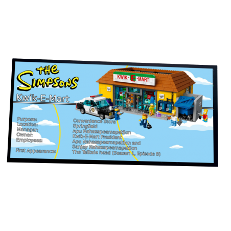 Plaque type UCS  Simpsons- The Kwik-E-Mart  réf 71016