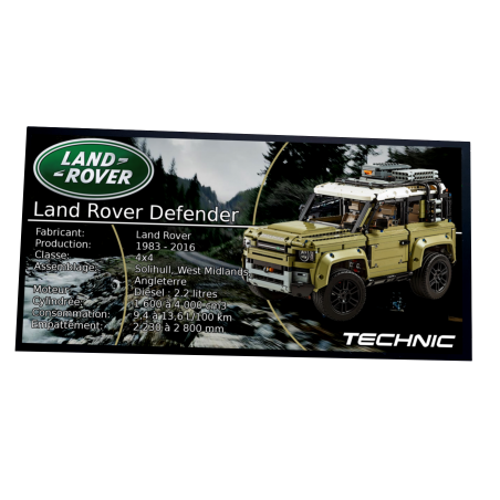 Plaque type UCS Land Rover Defender réf 42110