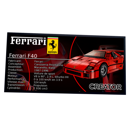 Plaque type UCS  La Ferrari F40 réf 10248