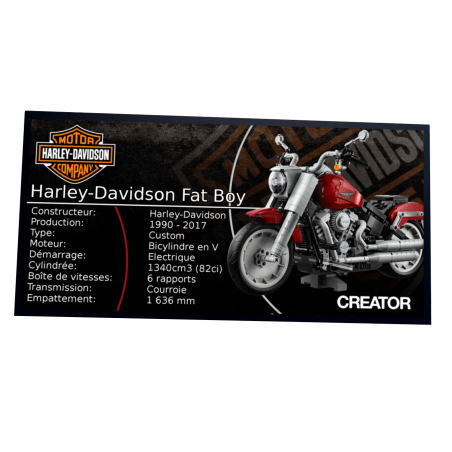 Plaque type UCS Harley-Davidson Fat Boy réf 10269