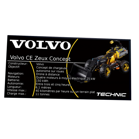 Plaque type UCS VOLVO CE Zeux Concept réf 42081