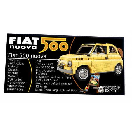 Plaque type UCS Fiat 500 nuova réf 10271