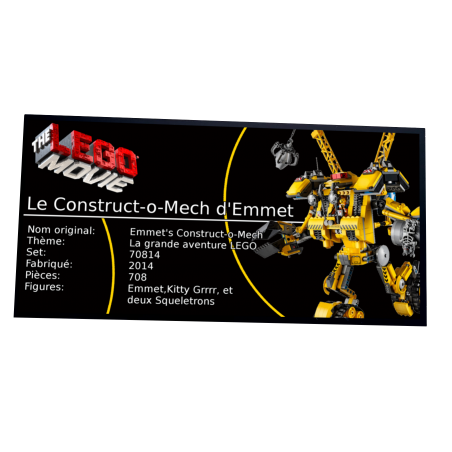 Plaque type UCS Le Construct-o-Mech d'Emmet  réf 70814