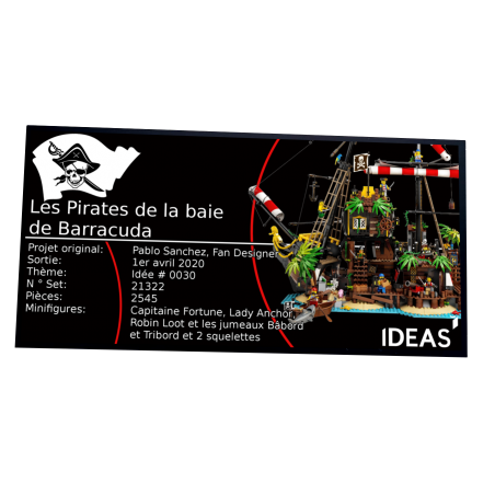 Plaque type UCS Pirates Of Barracuda Bay-Les pirates de la baie de Barracuda réf 21322
