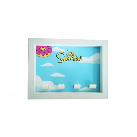 Cadre Simpson Familly- Blanc dim 18x13cm- 4 Briques blanches (Minifigurines non fournies)
