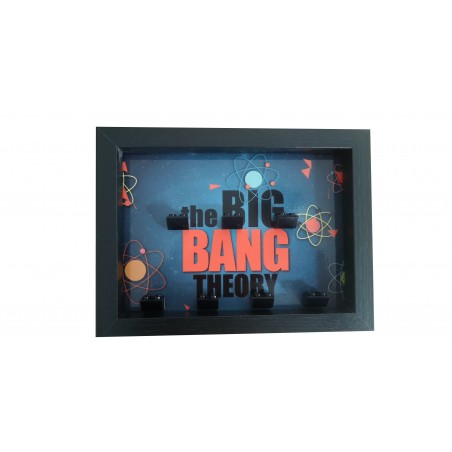 Cadre Big Bang Theory V1- Noir dim 18x13cm- 7 Briques Noires (Minifigurines non fournies)