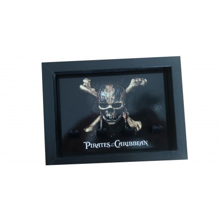 Cadre Pirates des Caraïbes- Noir dim 18x13cm- 4 Briques Noires (Minifigurines non fournies)