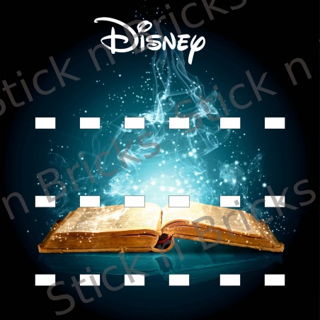 Fond de cadre Série Disney Livre ouvert 25x25 cm 18 emplacements