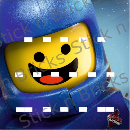 Fond de cadre Lego Movie Série1 Space 25x25 cm 16 emplacements