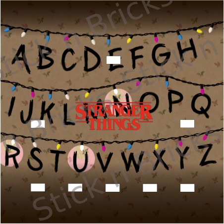 Fond de cadre Stranger Things L'Alphabet 25x25 cm 8 emplacements