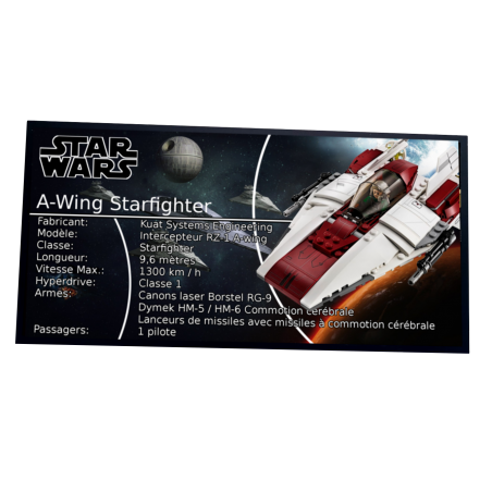 Plaque type UCS  A-Wing Starfighter réf 75175