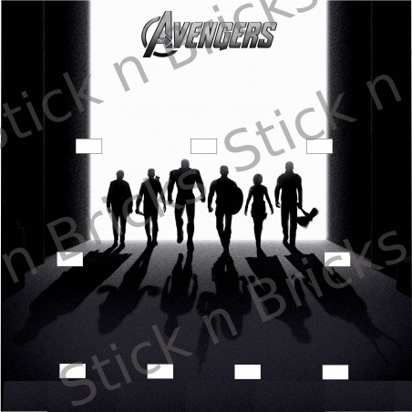 Fond de cadre Série The Avengers 25x25 cm 9 emplacements