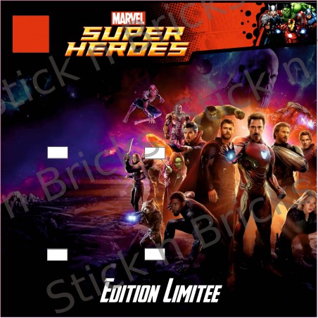Fond de cadre Edition Limitée Super Heroes 25x25 cm 4 emplacements