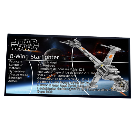 Plaque type UCS  B-Wing Starfighter réf  10227