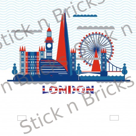 Fond de cadre London Skyline 25x25 cm 2 emplacements