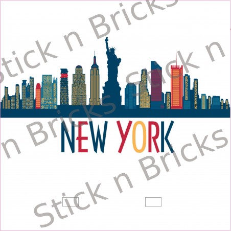 Fond de cadre New York Skyline 25x25 cm 2 emplacements