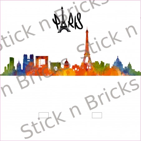 Fond de cadre Paris Skyline 25x25 cm 2 emplacements