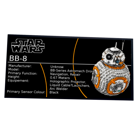 Plaque type UCS  BB-8 réf 75187