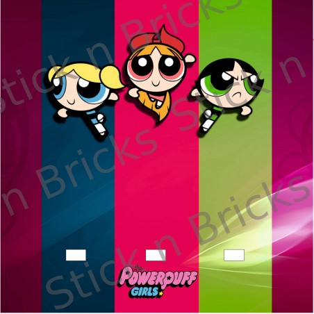 Fond de cadre PowerPuff 25x25 cm 3 emplacements