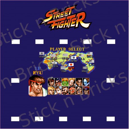 Fond de cadre Street Fighter Ryu 25x25 cm 12 emplacements