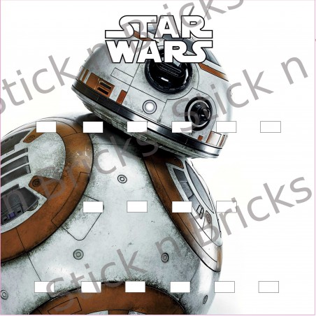 Fond de cadre Star Wars BB8 25x25 cm 16 emplacements