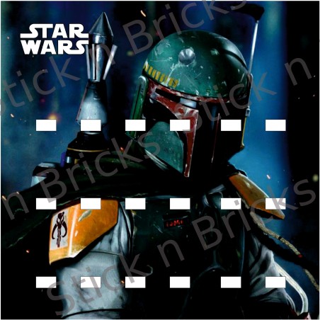 Fond de cadre Star Wars Boba Fett 25x25 cm 16 emplacements