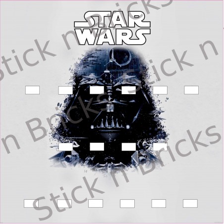 Fond de cadre Star Wars Dark Vador Style 25x25 cm 16 emplacements