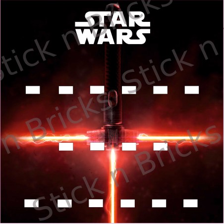 Fond de cadre Le Sabre Laser de Kylo Ren 25x25 cm 16 emplacements