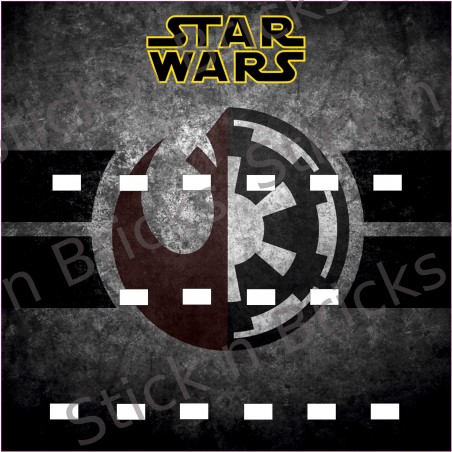 Fond de cadre Alliance Rebelle/Empire Galactique 25x25 cm 16 emplacements