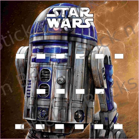 Fond de cadre Star Wars R2D2 25x25 cm 16 emplacements