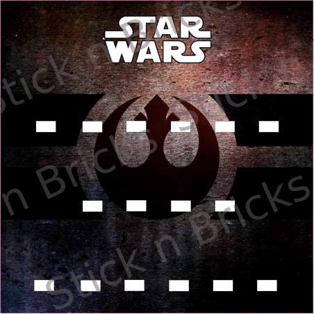 Fond de cadre Star WarS Logo Rebellion 25x25 cm 16 emplacements