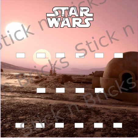 Fond de cadre Star Wars Tatooine 25x25 cm 16 emplacements