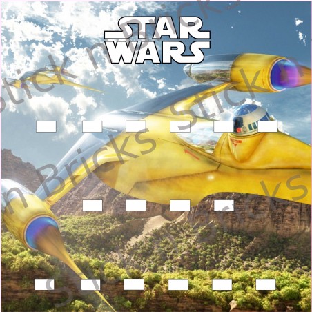 Fond de cadre Star Wars Naboo Fighter N1 25x25 cm 16 emplacements