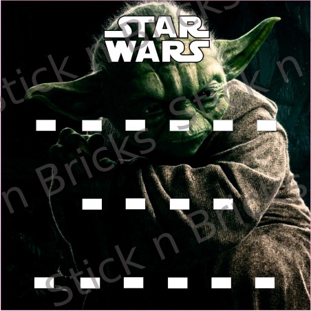 Fond de cadre Star Wars Yoda 25x25 cm 16 emplacements