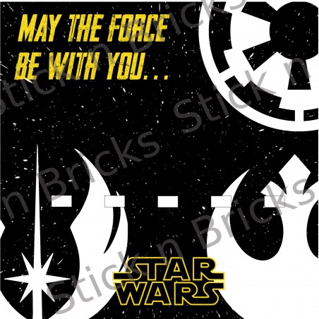 Fond de cadre Star Wars May The Force Be With You 25x25 cm 16 emplacements