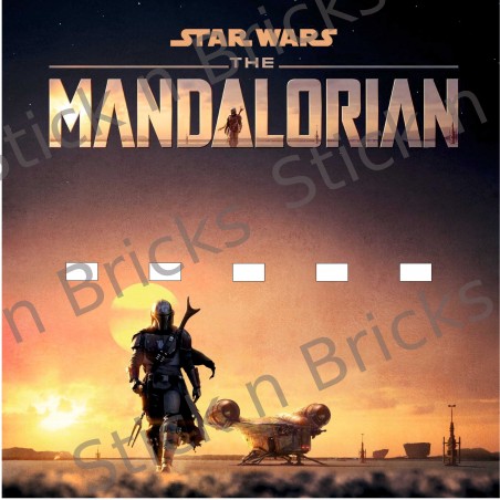 Fond de cadre Star Wars May The Mandalorian 25x25 cm 5 emplacements