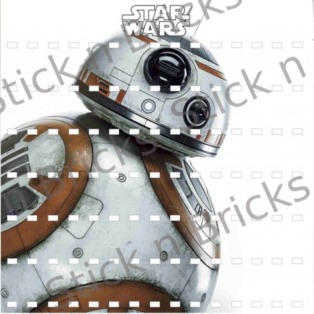 Fond de cadre Star Wars  BB8 50X50 cm 105 emplacements