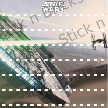 Fond de cadre Star Wars Faucon Poursuite 50X50 cm 105 emplacements