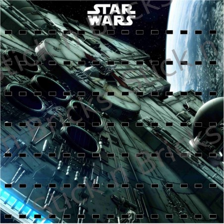 Fond de cadre Star Wars Faucon Milenium 50X50 cm 105 emplacements