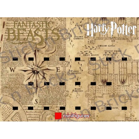 Fond de cadre Harry Potter La Carte du Maraudeur 30x40 cm 22 emplacements (Série 1)